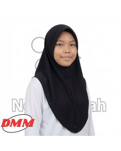 Tudung Sekolah 2 Lapis Hitam